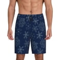thumbnail image 1 of Gaeub Snowflake Dark Blue Printed Men's Short Pajama Pants, Lightweight Lounge & Sleep Bottoms Keep You Cool - Medium, 1 of 9