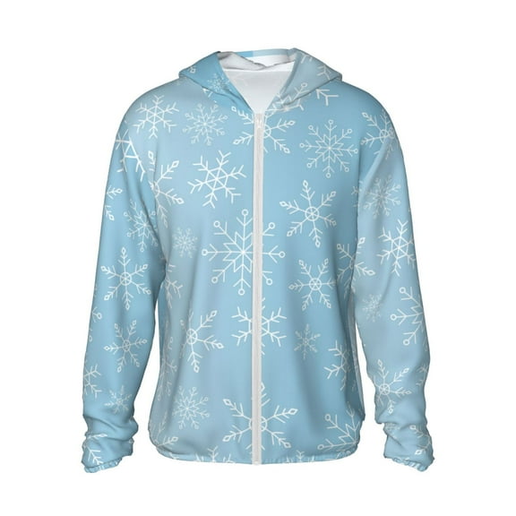 Gaeub Snowflake Snowing Men's and Women's UPF 50+ Long-Sleeved Sun Protection Clothing, Fishing Shirt Long Sleeve Zip-Small