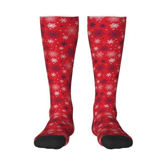 Gaeub Snowflake Symphony Printed Design Socks Stretchy High Tube Socks for Men Women Teens , Softball Soccer Socks for Hiking, Sport
