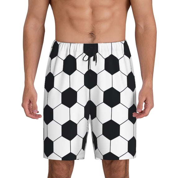 Gaeub Soccer Ball Printed Men's Short Pajama Pants, Lightweight Lounge & Sleep Bottoms Keep You Cool - 4X-Large
