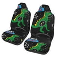thumbnail image 1 of Gaeub Space Dino Cartoon Black 2Pack Full Set Car Seat Covers with Soft Padding Universal Auto Front Seats Protector and Cushion Mat, 1 of 7