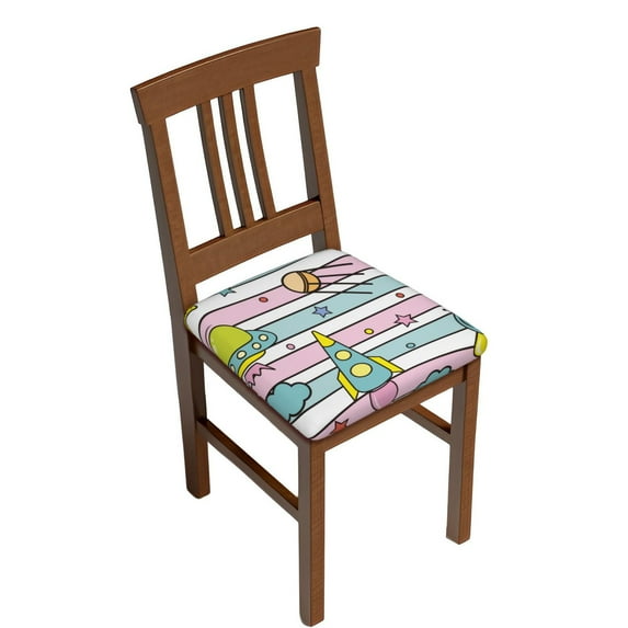 Gaeub Space Doodle Square Chair Seat Cushion Cover,Wear-Resistant Chair Seat Cover, Household Chair Essentials,Anti-Scratch