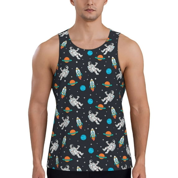 Gaeub Space Men's Athletic Tank Top, Workout Sleeveless Shirts, Running Tank Tops for Gym, Running, Training - XX-Large