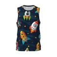 thumbnail image 1 of Gaeub Spaceships and Stars Men's Mesh Basketball Jersey, Quick-Drying Sleeveless Top S-4XL, Loose Muscle Tank Top -X-Large, 1 of 9