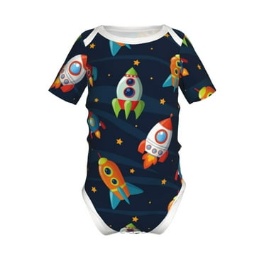 Gaeub Spaceships and Stars Print Infant Climbing Onesie,Toddler Outfit,Newborn Baby Bodysuit,Baby Boy Girl Clothes -3 Months