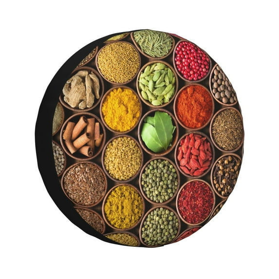 Gaeub Spices And Herbs 14-17in Tire Cover, Spare Tire Cover, for Camper Caravan, Trailer, Car, Truck, SUV, Jeep - 14 inch