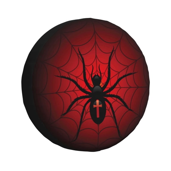 Gaeub Spider on the Web 14-17in Tire Cover, Spare Tire Cover, for Camper Caravan, Trailer, Car, Truck, SUV, Jeep - 14 inch