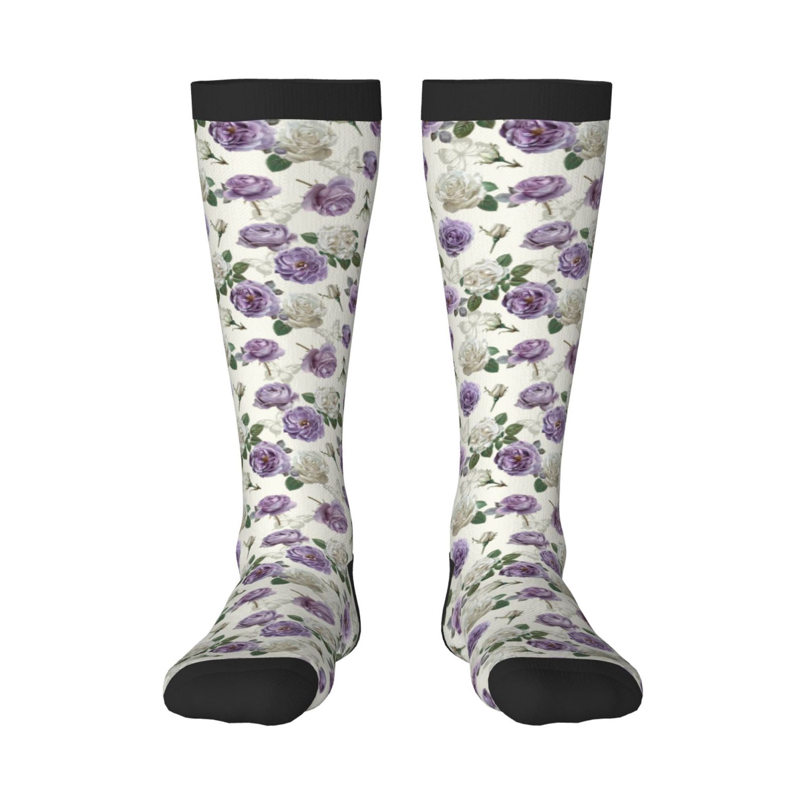 Gaeub Spring Flowers Printed Design Socks Stretchy High Tube Socks for ...