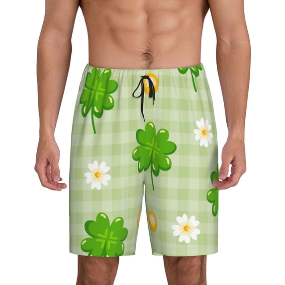 Gaeub St Patrick's Day11 Printed Men's Short Pajama Pants, Lightweight Lounge & Sleep Bottoms Keep You Cool - 3X-Large