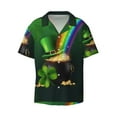 thumbnail image 1 of Gaeub St. Patrick's Day4 Men's Lapel Short Sleeve Shirt, Relaxed Fit Shirt, Soft and Breathable for Outdoors Party Travel - Large, 1 of 7