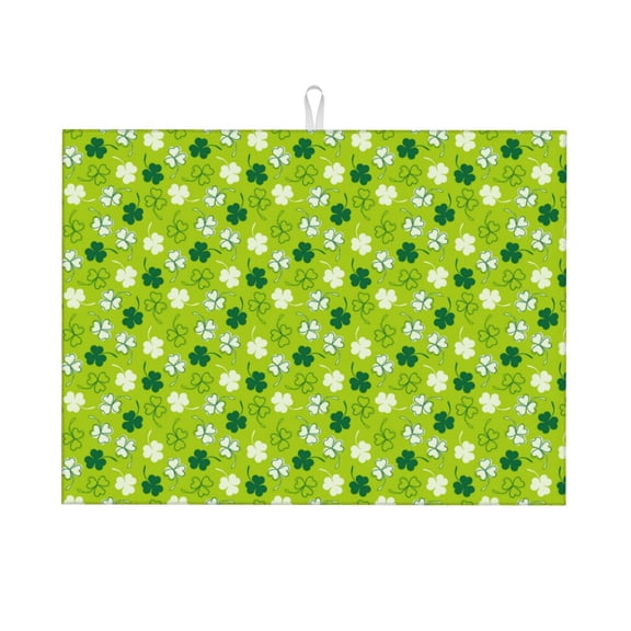 Gaeub St. Patrick's day Print Dish Drying Mats For Kitchen Counter, Kitchen Drying Mat, Large Dish Drying Pad for Kitchen Counter, Microfiber Dish Drying Mat for Sinks, Drainer Mats, 18x24in