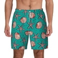 thumbnail image 1 of Gaeub Starfish and Shell Mens Swim Trunks Stretch Beach Shorts Quick Dry for Men Swim Shorts Swimwear with Pockets- X-Large, 1 of 9
