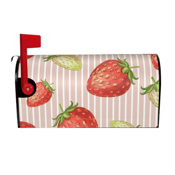 Gaeub Strawberries Waterproof and Sunproof Mailbox Protective Cover Magnetic Mailbox Protrective Cover for Outdoor Home Garden Decor - 21x18 in