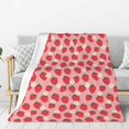 thumbnail image 1 of Gaeub Strawberry And Flowers Print Flannel Throw Blanket, Home Fleece Throw Blanket for Couch or Bed,Decorative Blankets,Lightweight Fuzzy Flannel Blanket-50"x40", 1 of 6