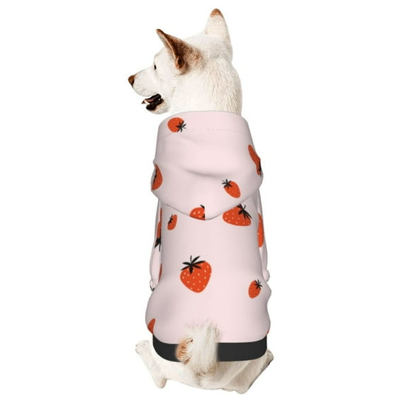 Gaeub Strawberry Dog Hoodie Sweatshirts Warm Dog Clothes for Small Dogs,Puppy and Cat Costume-Medium