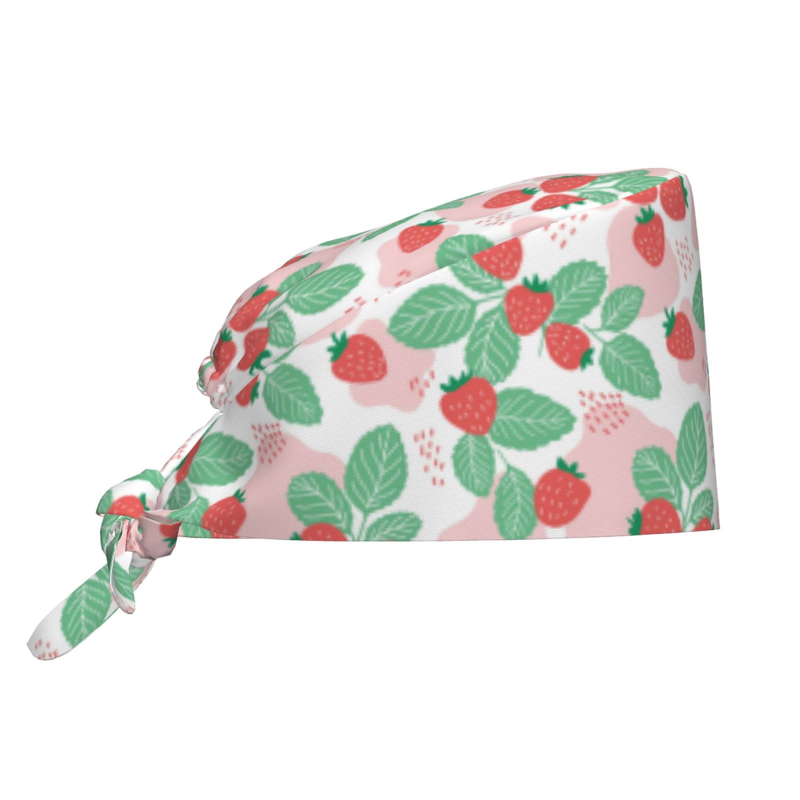 Gaeub Strawberry Print Cleaning Working Cap,Unisex Scrub Cap Nurse Hat ...