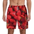 thumbnail image 1 of Gaeub Strawberry Red Mens Swim Trunks Stretch Beach Shorts Quick Dry for Men Swim Shorts Swimwear with Pockets- X-Large, 1 of 9