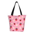 thumbnail image 1 of Gaeub Strawberry and Ladybugs Printed Tote Bag Grocery Bag Reusable Shoulder Bag with Zip for School Kitchen Park DIY, 1 of 9