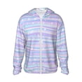 thumbnail image 1 of Gaeub Striped Gradient Men's and Women's UPF 50+ Long-Sleeved Sun Protection Clothing, Fishing Shirt Long Sleeve Zip - Small, 1 of 9