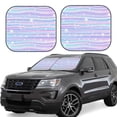 thumbnail image 1 of Gaeub Striped Gradient Foldable Auto Sun Blocker Visor, Sunshade for Car Front Window, Keeps Your Vehicle Cool - Large, 1 of 7