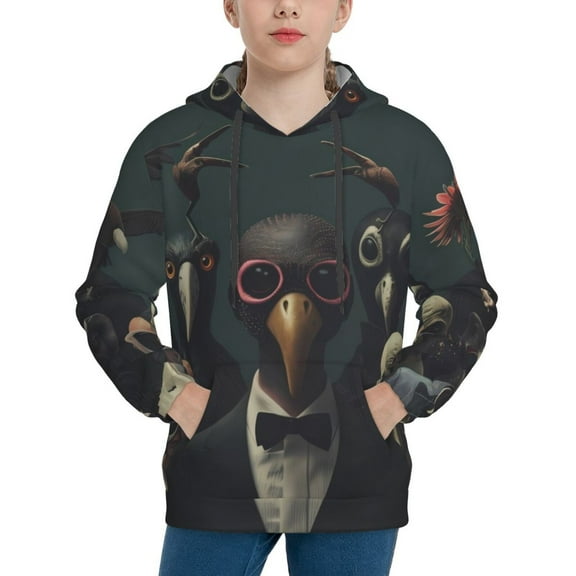 Gaeub Stylish Avian Gathering Men's Hoodie,Heavyweight Hooded Sweatshirt for Men-Small