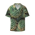 thumbnail image 1 of Gaeub Succulents Men's Lapel Short Sleeve Shirt, Relaxed Fit Shirt, Soft and Breathable for Outdoors Party Travel - Small, 1 of 7