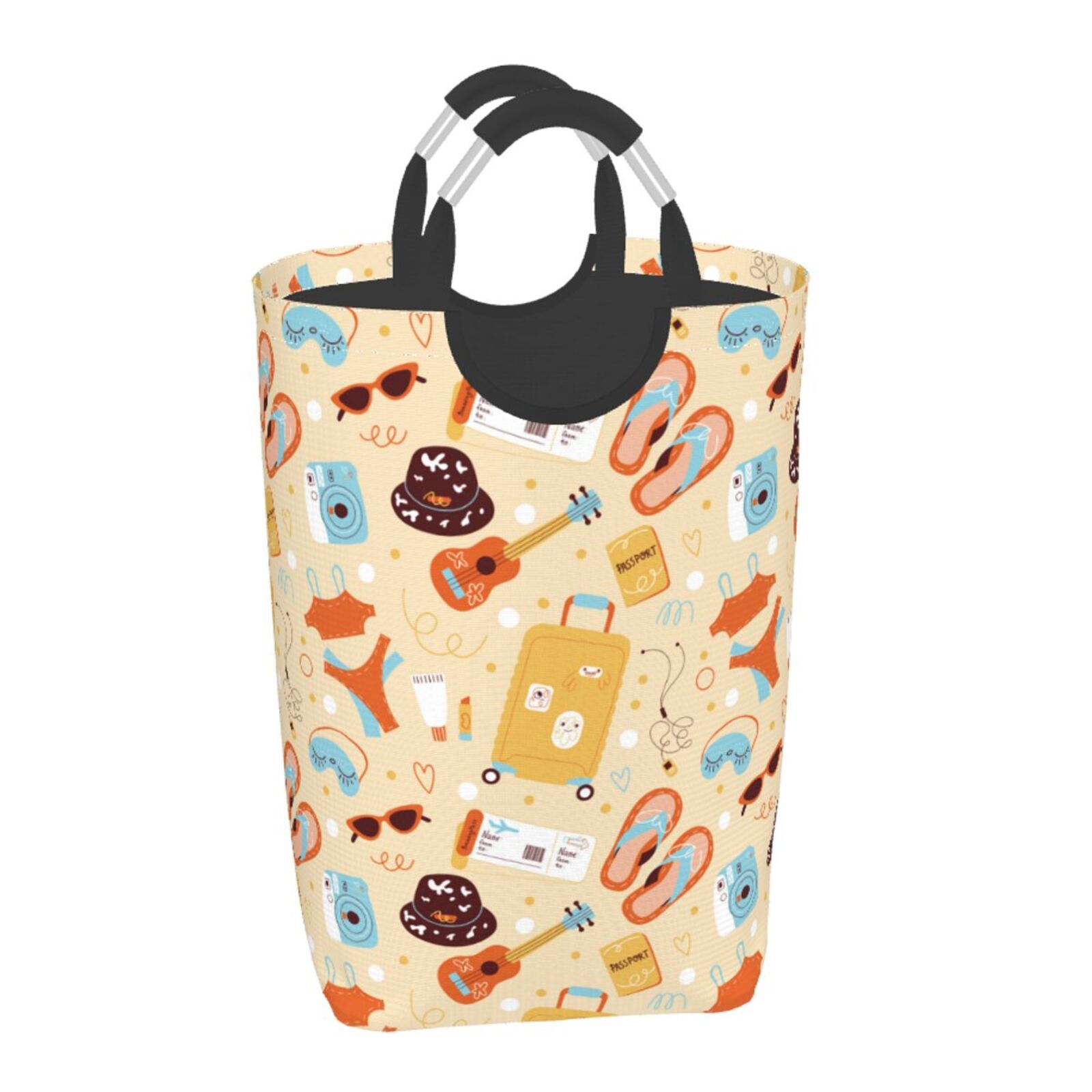 Gaeub Summer Travel Print 50L Large Laundry Hampers with Handles