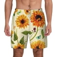 thumbnail image 1 of Gaeub Sunflowers And Butterflies Mens Swim Trunks Stretch Beach Shorts Quick Dry for Men Swim Shorts Swimwear with Pockets- 3X-Large, 1 of 9
