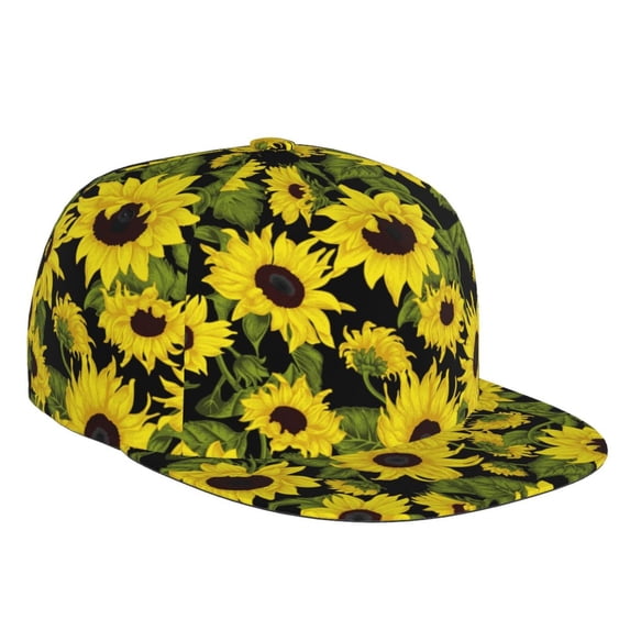 Gaeub Sunflowers In Vintage Flat Bill Snapback Hats Baseball Caps with Adjustable for Running Workouts and Outdoor Activities
