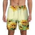 thumbnail image 1 of Gaeub Sunflowers On A Yellow Background Mens Swim Trunks Stretch Beach Shorts Quick Dry for Men Swim Shorts Swimwear with Pockets- Large, 1 of 9