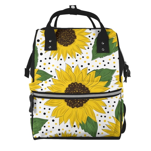 Gaeub Sunflowers Print Mummy Diaper Bag Backpack,Durable Maternity Baby Nappy Casual Shoulder Bags,Travel Hiking Outdoor Pack