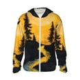 thumbnail image 1 of Gaeub Sunset River Pine Trees Men's and Women's UPF 50+ Long-Sleeved Sun Protection Clothing, Fishing Shirt Long Sleeve Zip-Medium, 1 of 7