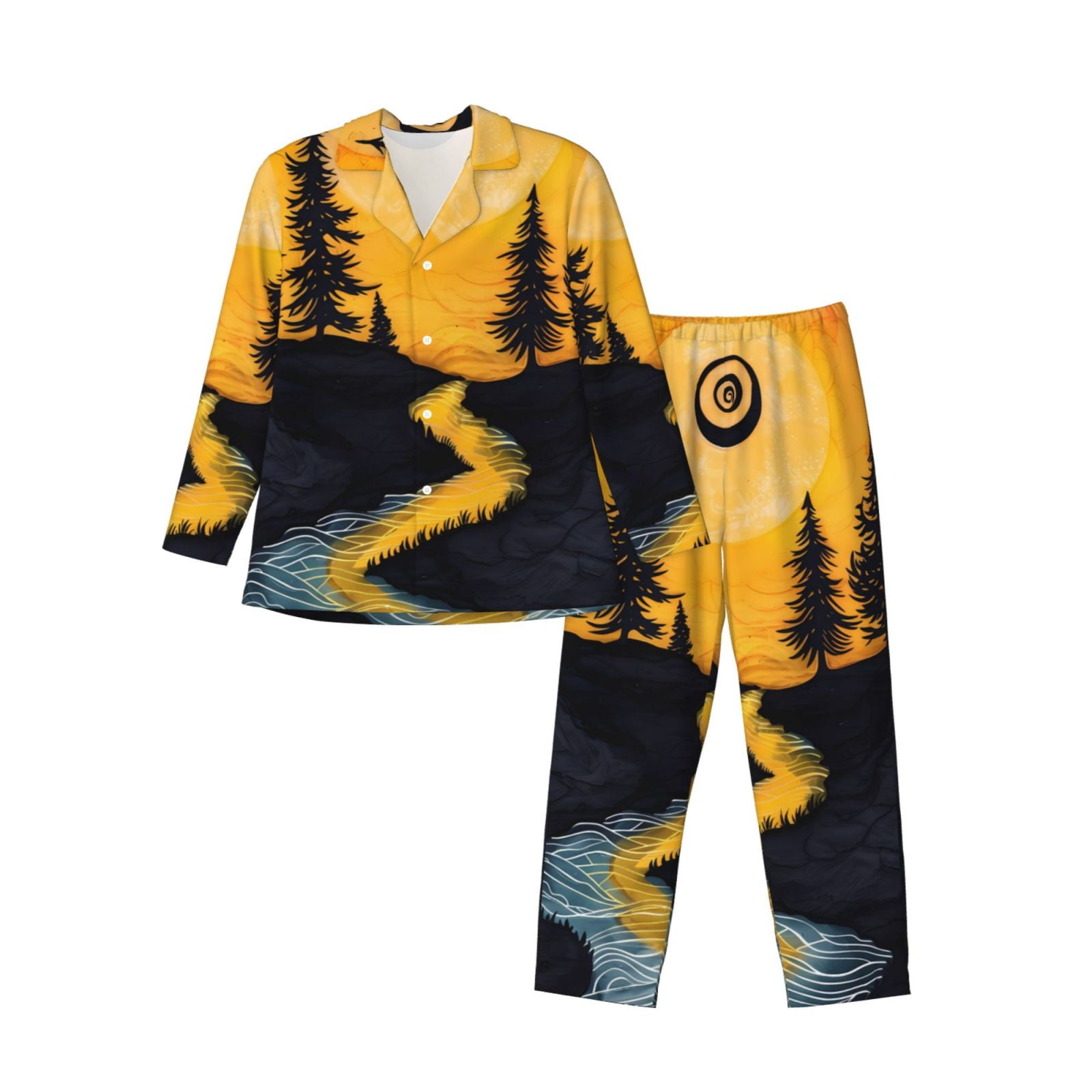 Spring Fall Men's Pajamas Sets - Sleepwear Leisure Home Clothing (TG7)(F9)