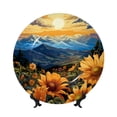 thumbnail image 1 of Gaeub Sunset Sky Sunflower Print Ceramic Plate,Dinner Plates,Bone China Decorative Plates with Display Stand,Art Ceramic Ornaments for Wall Hanging Decoration-10in, 1 of 6
