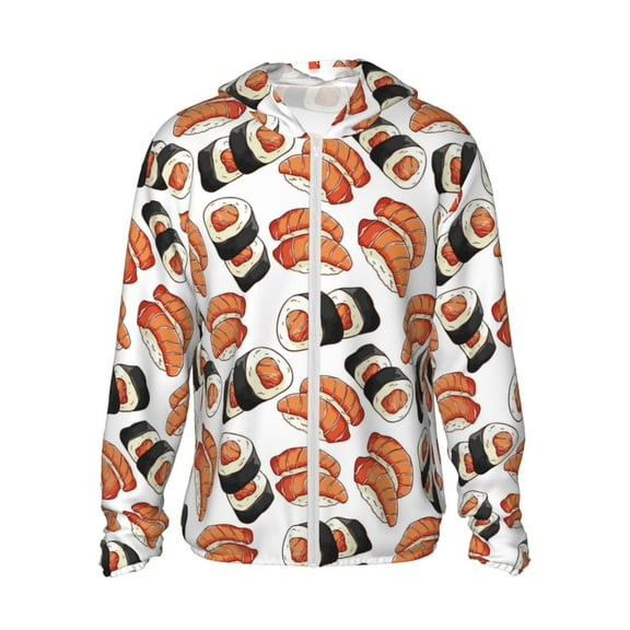Gaeub Sushi Roll Men's and Women's UPF 50+ Long-Sleeved Sun Protection Clothing, Fishing Shirt Long Sleeve Zip - Medium