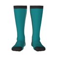 thumbnail image 1 of Gaeub Teal Color Printed Design Socks Stretchy High Tube Socks for Men Women Teens , Softball Soccer Socks for Hiking, Sport, 1 of 6