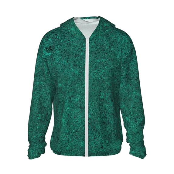 Gaeub Teal Marble Men's and Women's UPF 50+ Long-Sleeved Sun Protection Clothing, Fishing Shirt Long Sleeve Zip-X-Large