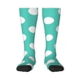 thumbnail image 1 of Gaeub Teal Turquoise And White Polka Dot Printed Design Socks Stretchy High Tube Socks for Men Women Teens , Softball Soccer Socks for Hiking, Sport, 1 of 6
