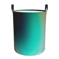 thumbnail image 1 of Gaeub Teal and Peach Print Dirty Clothes Storage Basket, Toy Storage Bin for Storing Clothing, Diapers, Toys-Medium, 1 of 6