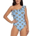 thumbnail image 1 of Gaeub Terrier Women's One Shoulder Ruffle Tummy Control Swimwear for Swimming Surfing Beach Party - XX-Large, 1 of 8