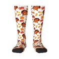 thumbnail image 1 of Gaeub Thanksgiving Turkey Leaves Printed Design Socks Stretchy High Tube Socks for Men Women Teens , Softball Soccer Socks for Hiking, Sport, 1 of 6