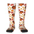 thumbnail image 1 of Gaeub Thanksgiving Turkey Leaves Printed Design Socks Stretchy High Tube Socks for Men Women Teens , Softball Soccer Socks for Hiking, Sport, 1 of 6