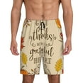 thumbnail image 1 of Gaeub Thanksgiving With A Grateful Heart Printed Men's Short Pajama Pants, Lightweight Lounge & Sleep Bottoms Keep You Cool - Small, 1 of 9