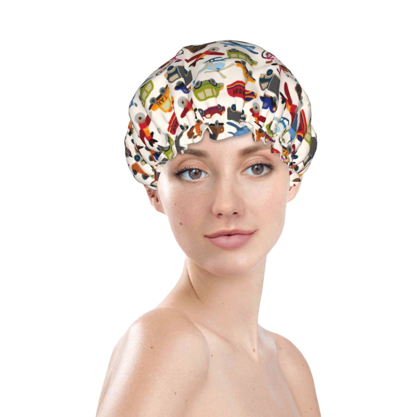 Gaeub Transport Shower Caps for Women Men,Double Waterproof Layers ...