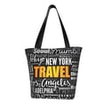 thumbnail image 1 of Gaeub Travel Printed Tote Bag Grocery Bag Reusable Shoulder Bag with Zip for School Kitchen Park DIY, 1 of 9