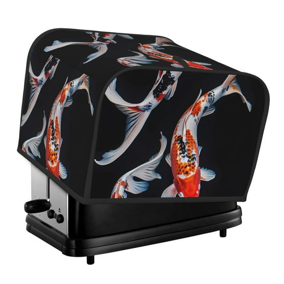 Gaeub Tricolor Koi Fish Trio Print 4 Slice Toaster Cover,Bread Machine Cover,Dustproof Fingerprint Protectors and Greasy Protection Anti-sputtering