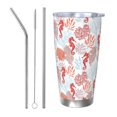 thumbnail image 1 of Gaeub Tropical Corals Seahorse Print 20-Ounce Stainless Steel Car Cup,Tumblers Cups with Lids and Straw,Coffee Cups for Adults Kids Home Car Office School Travel Party-Straw Three-piece Set, 1 of 8