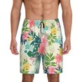 thumbnail image 1 of Gaeub Tropical Flowers Printed Men's Short Pajama Pants, Lightweight Lounge & Sleep Bottoms Keep You Cool - 4X-Large, 1 of 9