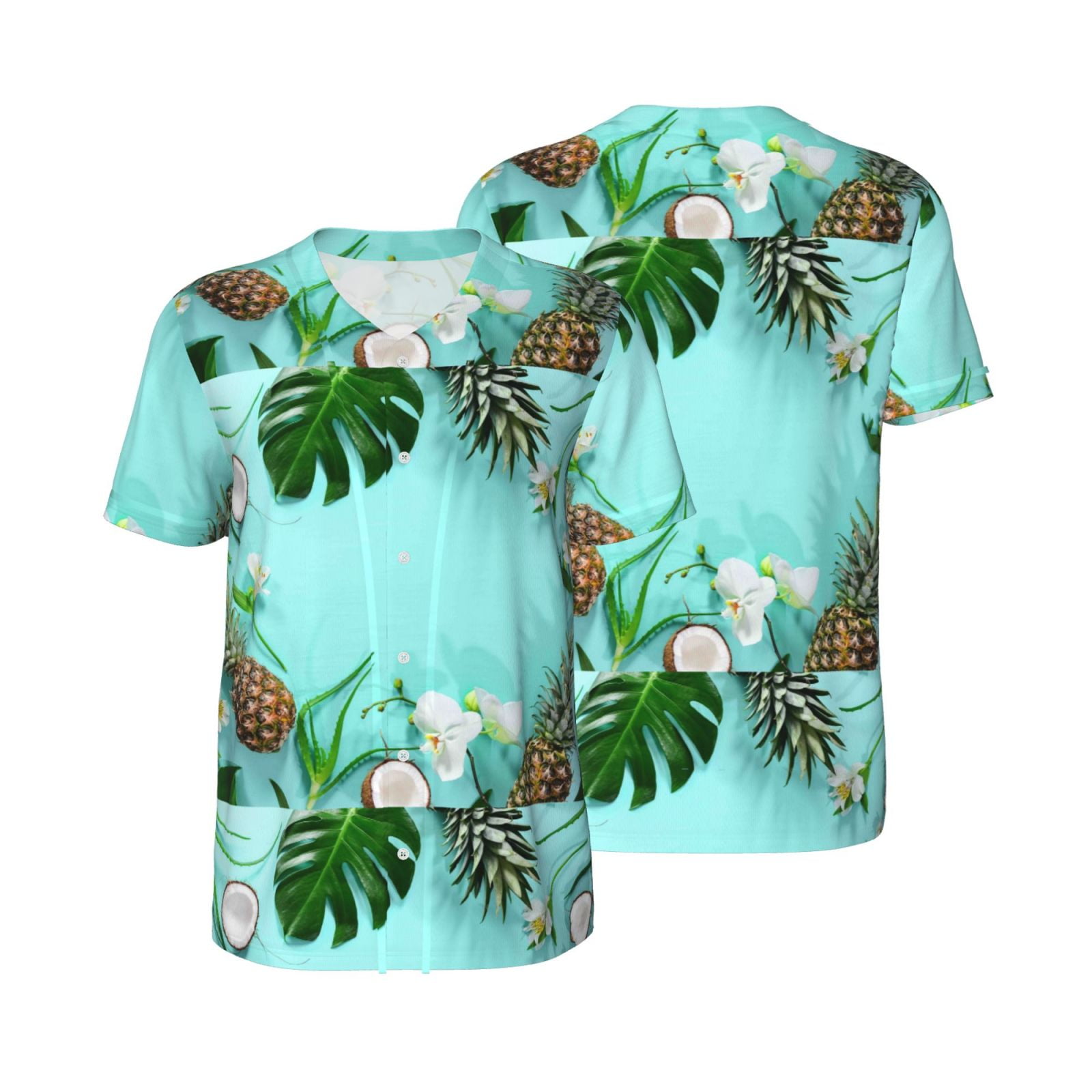 Gaeub Tropical Pineapple Men's Basketball Short Sleeves, Beach Vacation ...