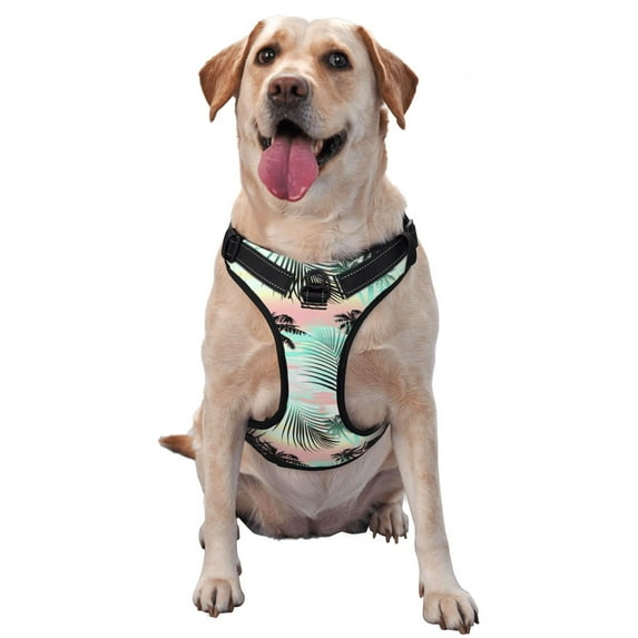 Gaeub Tropical Summer Palm Gaeub Tropical Summer Palm No Pull Dog Harness, Secure and Adjustable Pet Vest for Outdoor Activities - Small